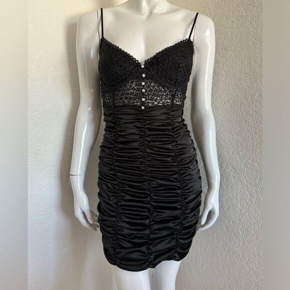 For Love and Lemons Dress Black Posie Mini Size M • NEW WITH TAGS • - Picture 5 of 9
